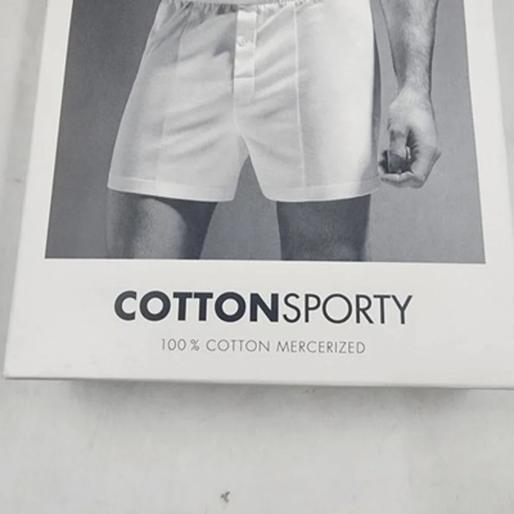 Hanro Cotton Sporty Knit Boxers Men's S Sea Breeze Solid Elastic Waist Pull On